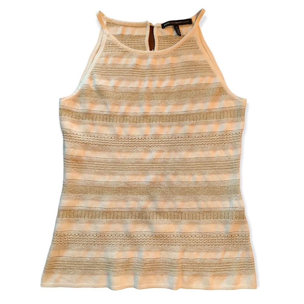 WHBM | White and Gold Knit Tank sz S